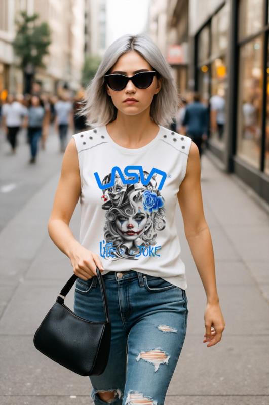 Camiseta de mujer LaSaL JOKE blanco 