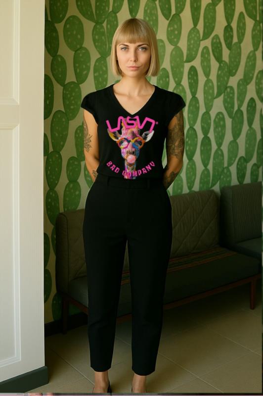 Camiseta de mujer LaSaL LARGE negro 