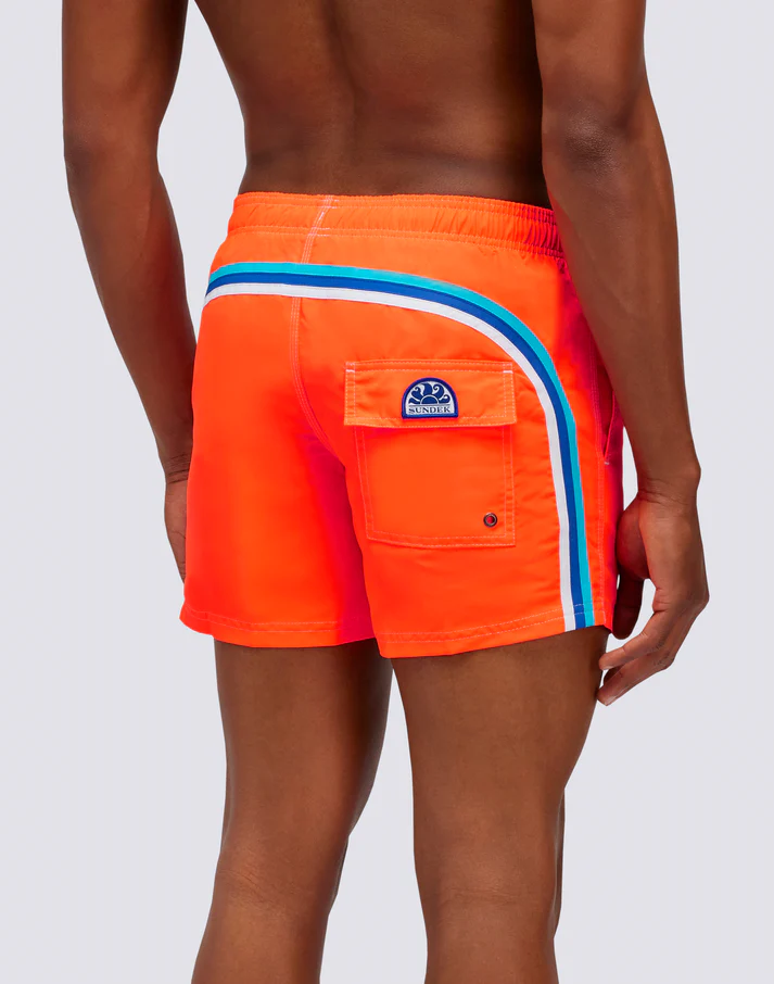 BAÑADOR CORTO CON CINTURA ELÁSTICA ICONIC TAFFETA FLUO ORANGE