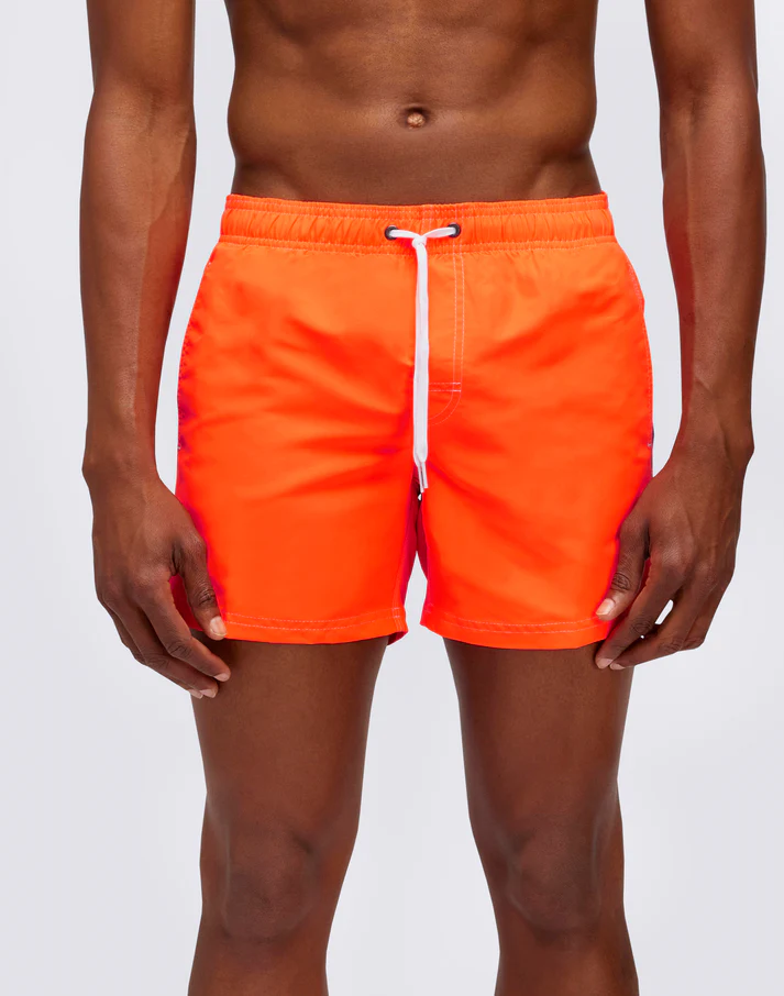 BAÑADOR CORTO CON CINTURA ELÁSTICA ICONIC TAFFETA FLUO ORANGE