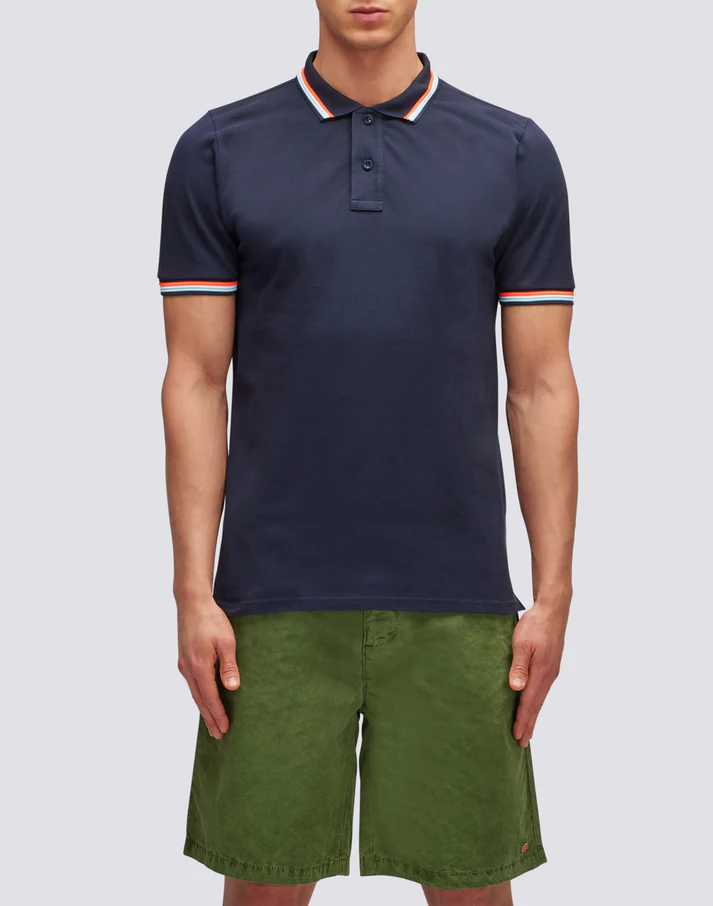 POLO BRICE DE ALGODÓN PIQUÉ CON DETALLES TRICOLOR NAVY 24