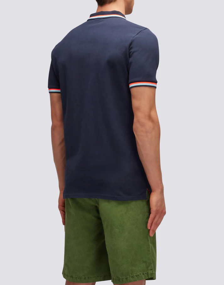 POLO BRICE DE ALGODÓN PIQUÉ CON DETALLES TRICOLOR NAVY 24