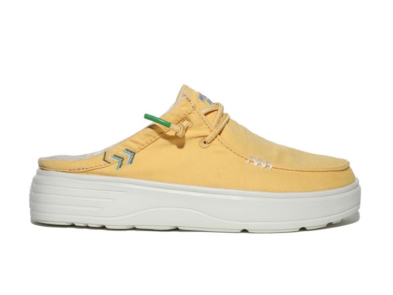 ZUECO PARA MUJER WALK IN PITAS CAPARICA MOSTAZA