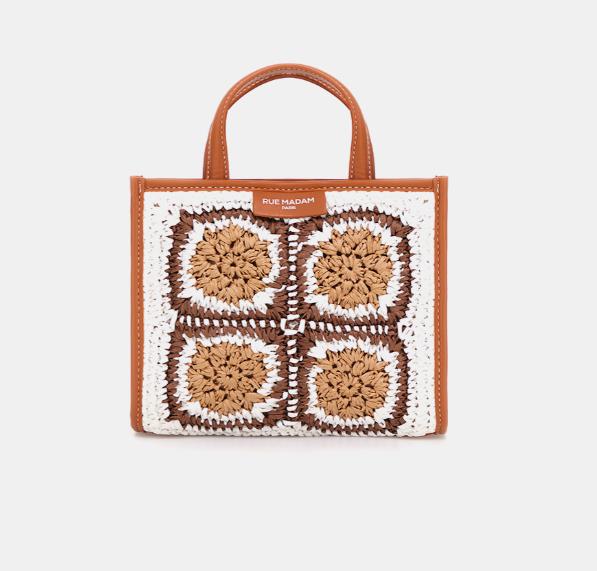 Bolso Rue Madam Paris Carioca Mini Tote Crochet Natural