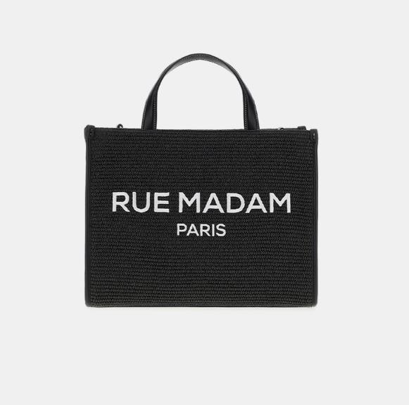 Bolso Rue Madam Paris The Summer Mini Tote Straw Black
