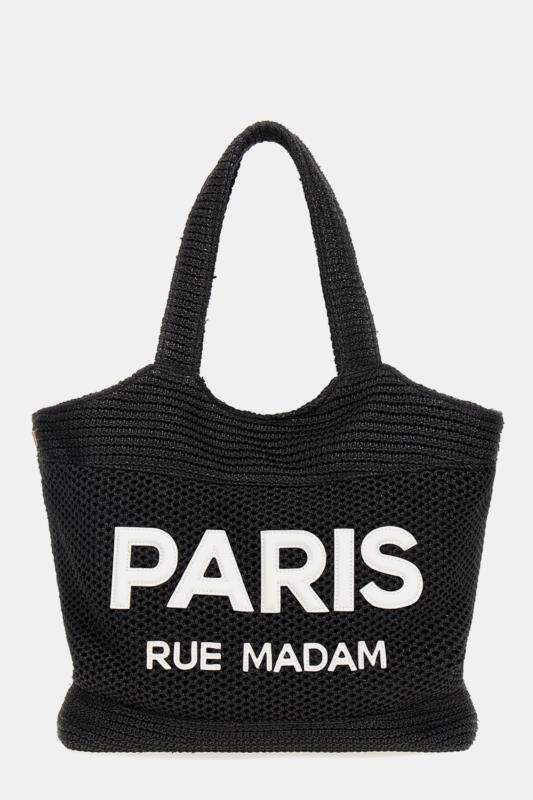 Bolso RUE MADAM PARIS L´AVANA SHOPPING RAFFIA BLACK